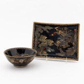 TWO JAPANESE BLACK GROUND & DR