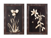 TWO JAPANESE BLACK LACQUER SHI