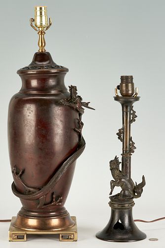 TWO JAPANESE BRONZE TABLE