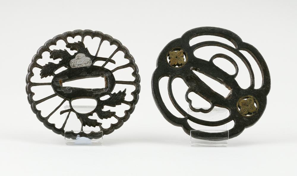 TWO JAPANESE BRONZE TSUBA 19TH