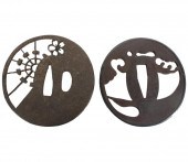 TWO JAPANESE BRONZE TSUBA MOUN
