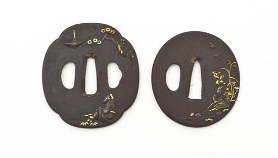 Two Japanese Bronze Tsuba one of