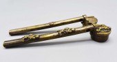 TWO JAPANESE BRONZE YATATE PEN