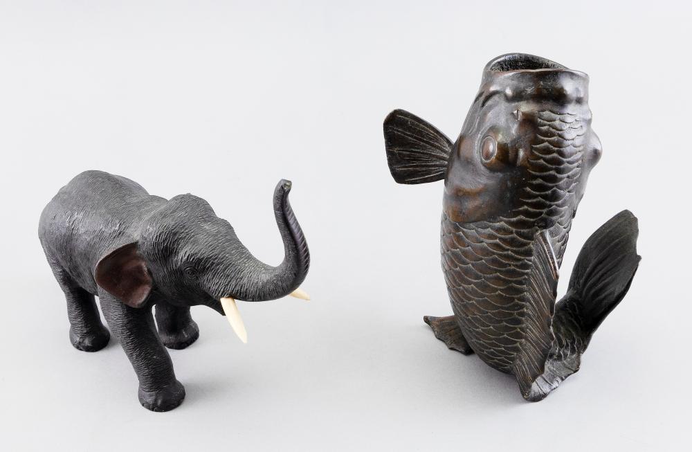 TWO JAPANESE BRONZES LATE 19TH