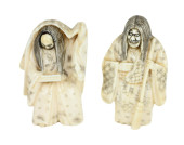 TWO JAPANESE CARVED BONE NETSU