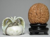 Two Japanese carved Katabori N