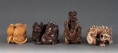 Two Japanese carved wood drago