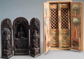 TWO JAPANESE CARVED WOOD TABLE