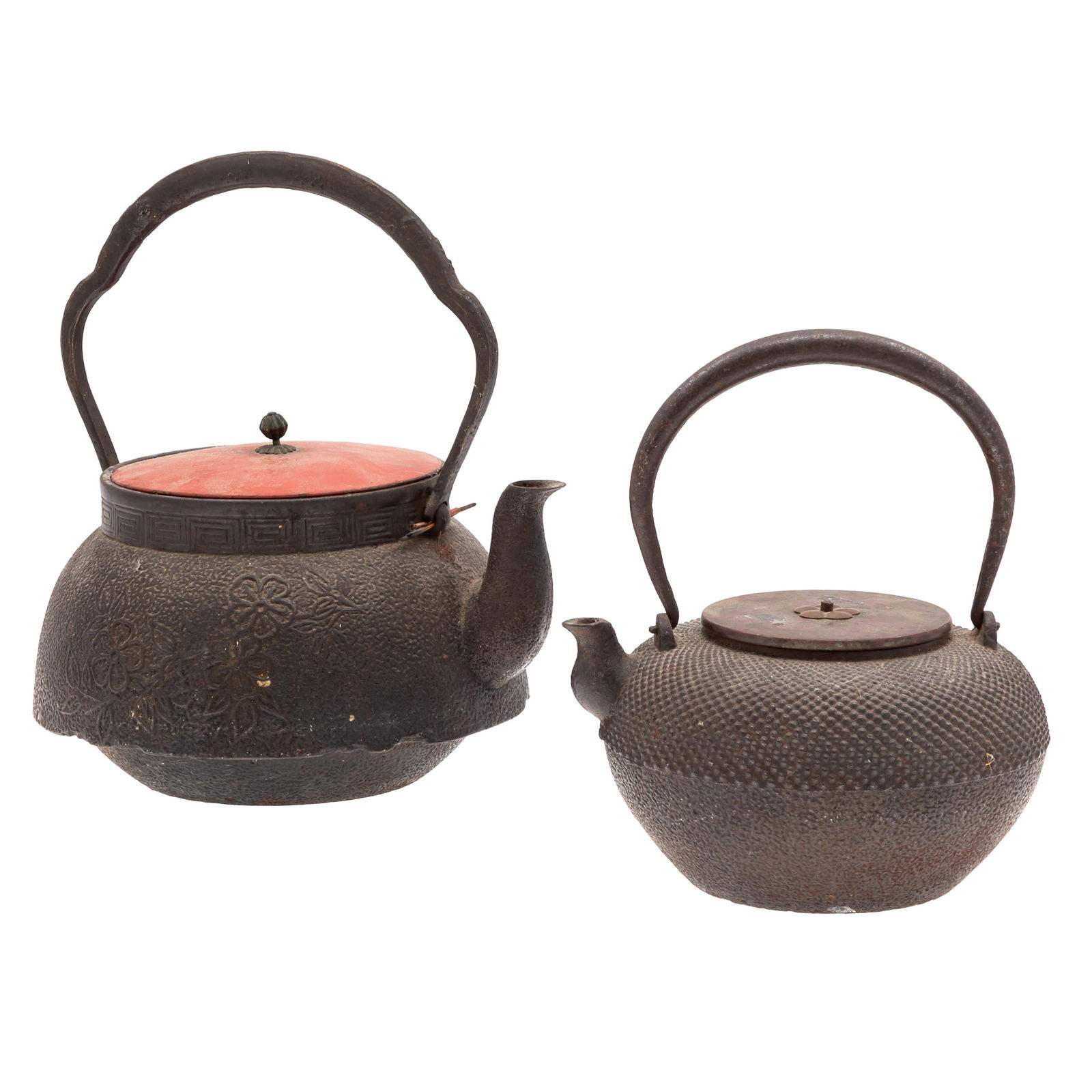 TWO JAPANESE CAST IRON TEA