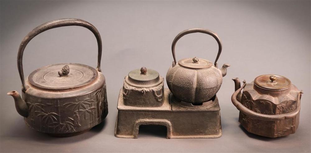 TWO JAPANESE CAST-IRON TETSUBIN