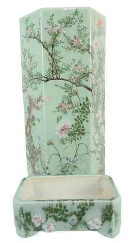 TWO JAPANESE CELADON GLAZED