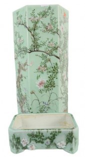 TWO JAPANESE CELADON GLAZED PI