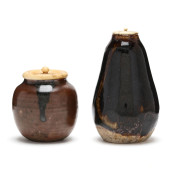TWO JAPANESE CERAMIC TEA CADDI