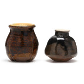 TWO JAPANESE CERAMIC TEA CADDI