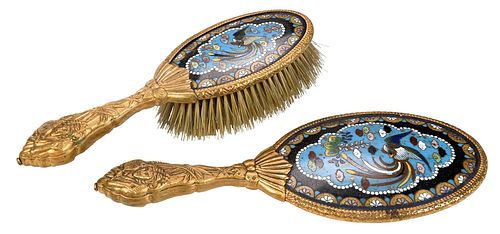 TWO JAPANESE CLOISONNE GILT