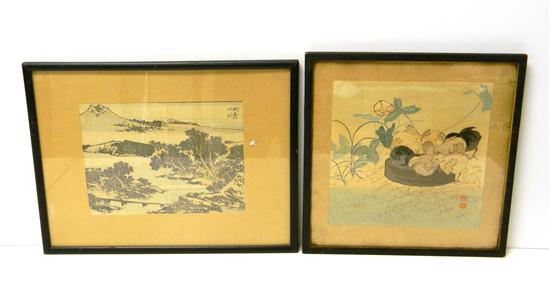 Two Japanese color woodblock prints