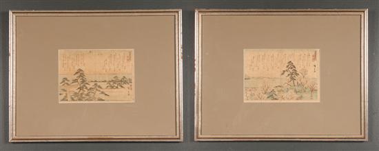 Two Japanese color woodcuts: