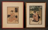 Two Japanese color woodcuts: K
