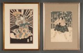 Two Japanese color woodcuts: T