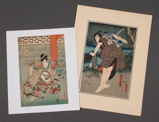 Two Japanese color woodcuts: