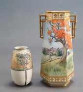 TWO JAPANESE DECORATED CERAMIC
