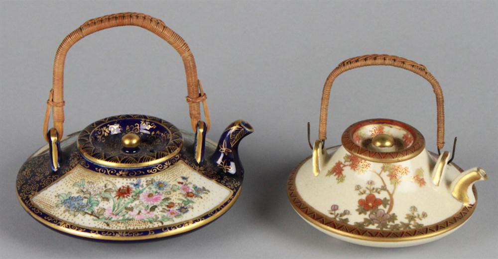 TWO JAPANESE EARTHENWARE SAKE