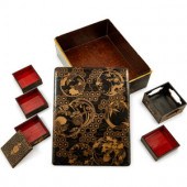Two Japanese Gilt Decorated Bl