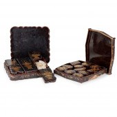 TWO JAPANESE GILT-DECORATED LA