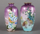 Two Japanese ginbari cloisonne