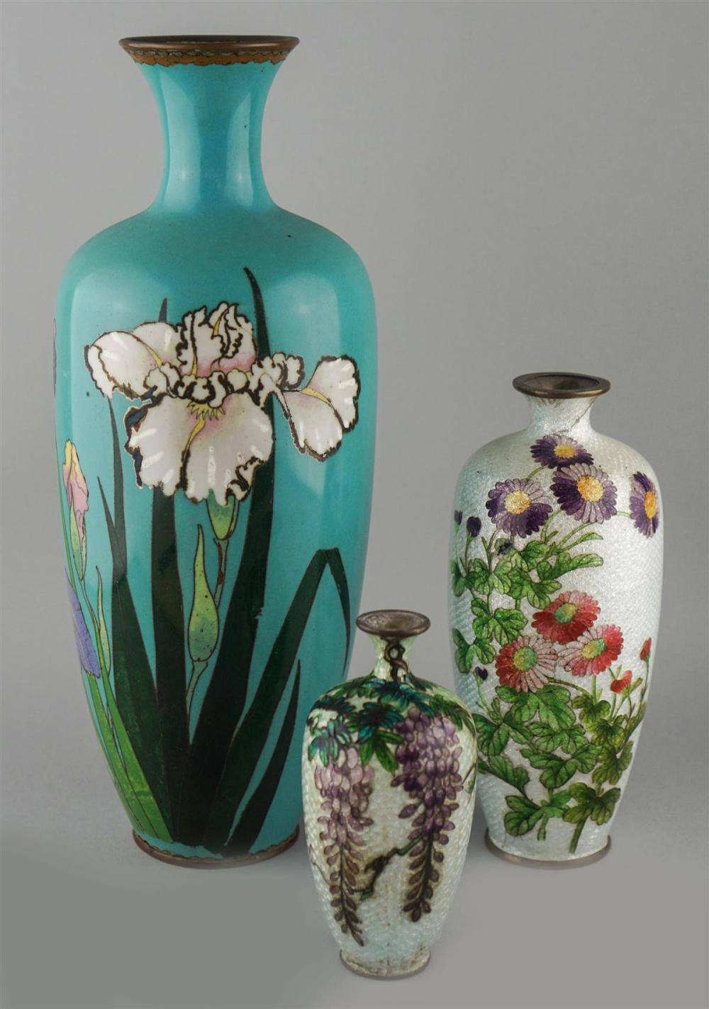 TWO JAPANESE GINBARI CLOISONNE