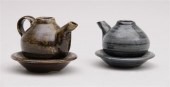 TWO JAPANESE GLAZED STONEWARE