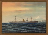 TWO JAPANESE GOUACHES OF STEAM