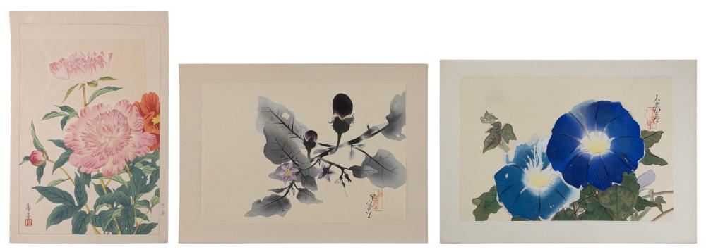 TWO JAPANESE HAND-TOUCHED PRINTS