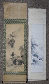 TWO JAPANESE HANGING SCROLLS O