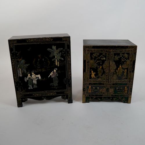 TWO JAPANESE HARDSTONE LOW