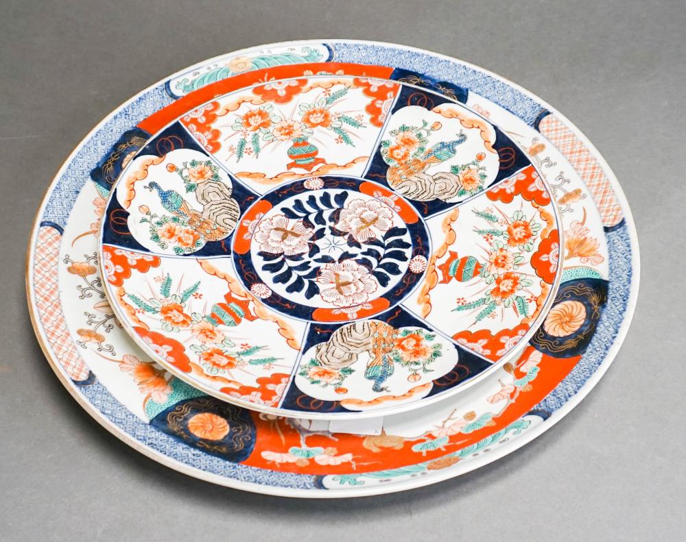 TWO JAPANESE IMARI CHARGERS,