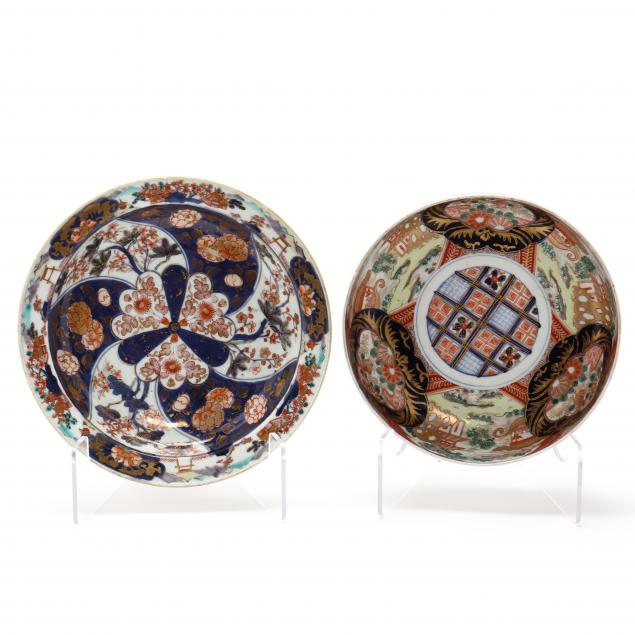 TWO JAPANESE IMARI PORCELAIN BOWLS