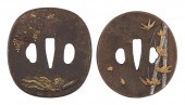 TWO JAPANESE IRON MARU GATA TS