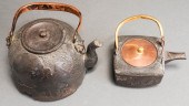 TWO JAPANESE IRON TETSUBIN TEA