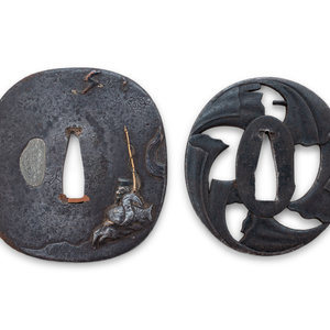 Two Japanese Iron Tsuba EDO PERIOD,