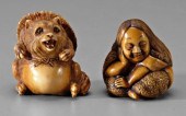 Two Japanese ivory netsukes: f