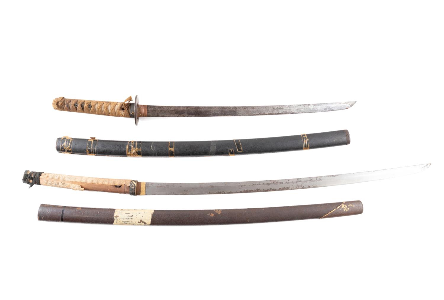 TWO JAPANESE KATANAS WITH SAYAS