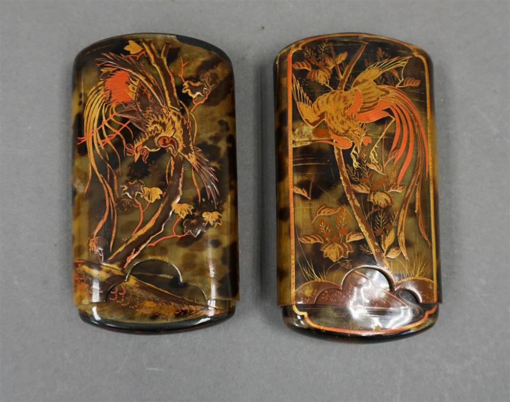 TWO JAPANESE LACQUER DECORATED FAUX
