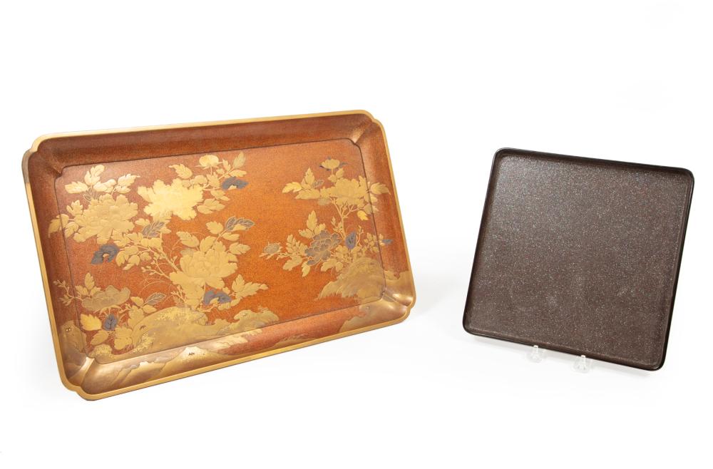 TWO JAPANESE LACQUER TRAYSTwo