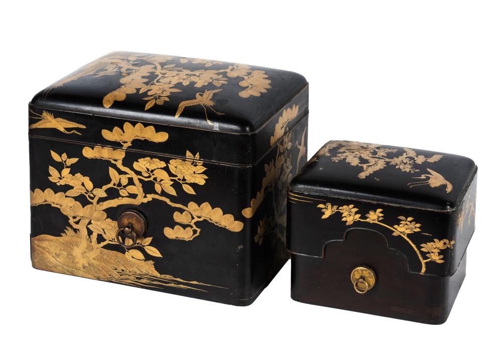 TWO JAPANESE LACQUERED BOXESTwo