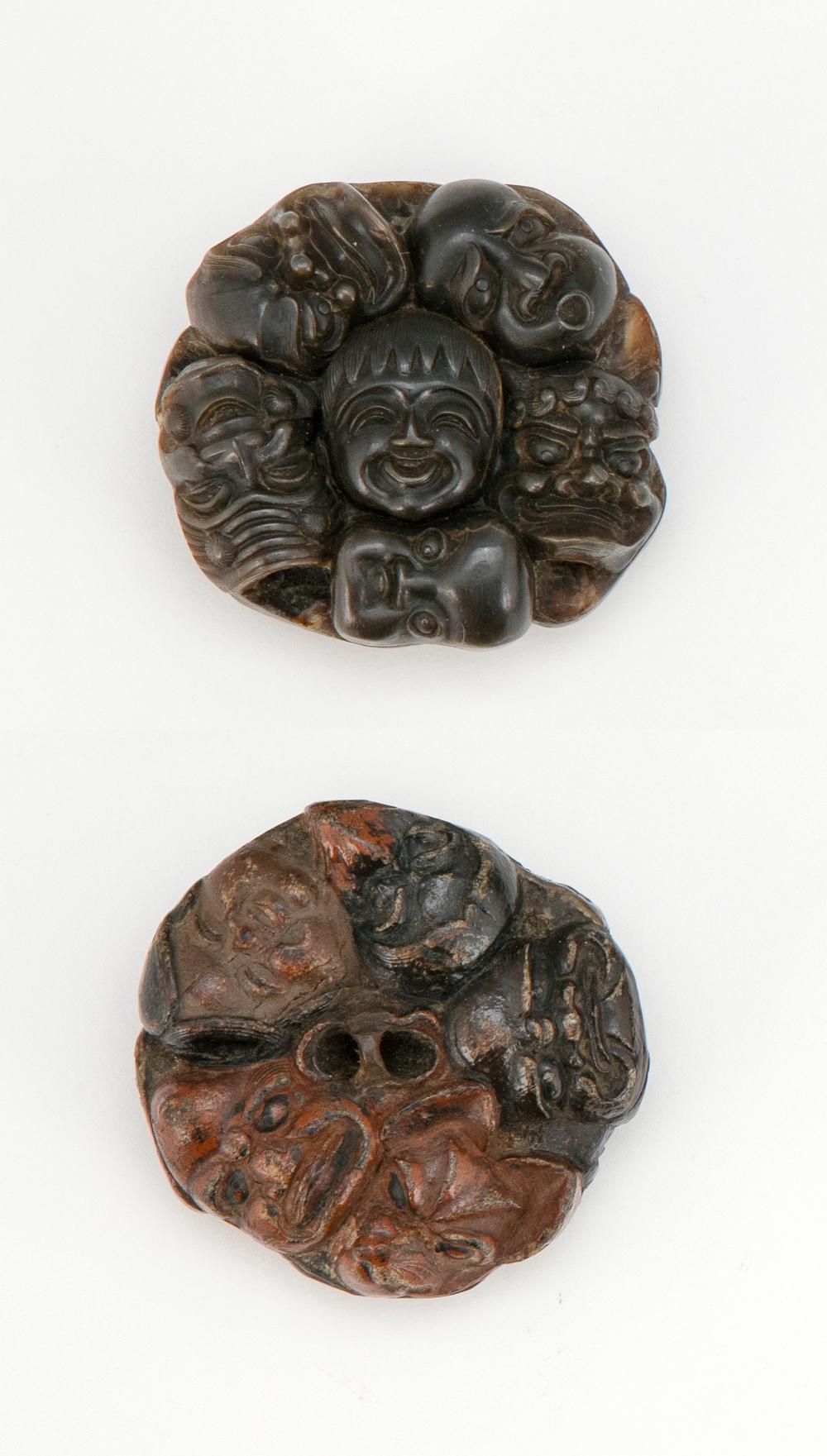 TWO JAPANESE MANJU NETSUKE 19TH