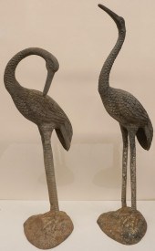 TWO JAPANESE METAL FIGURES OF