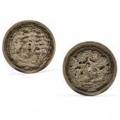 TWO JAPANESE METALWARE MIRRORS