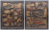 TWO JAPANESE MIXED METAL & PAI