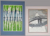 TWO JAPANESE MODERN PRINTS: HA